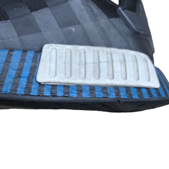 Rare 2020 Adidas NMD R1 Black Metal Grey Lush Blue Size 13 - Picture 14 of 16